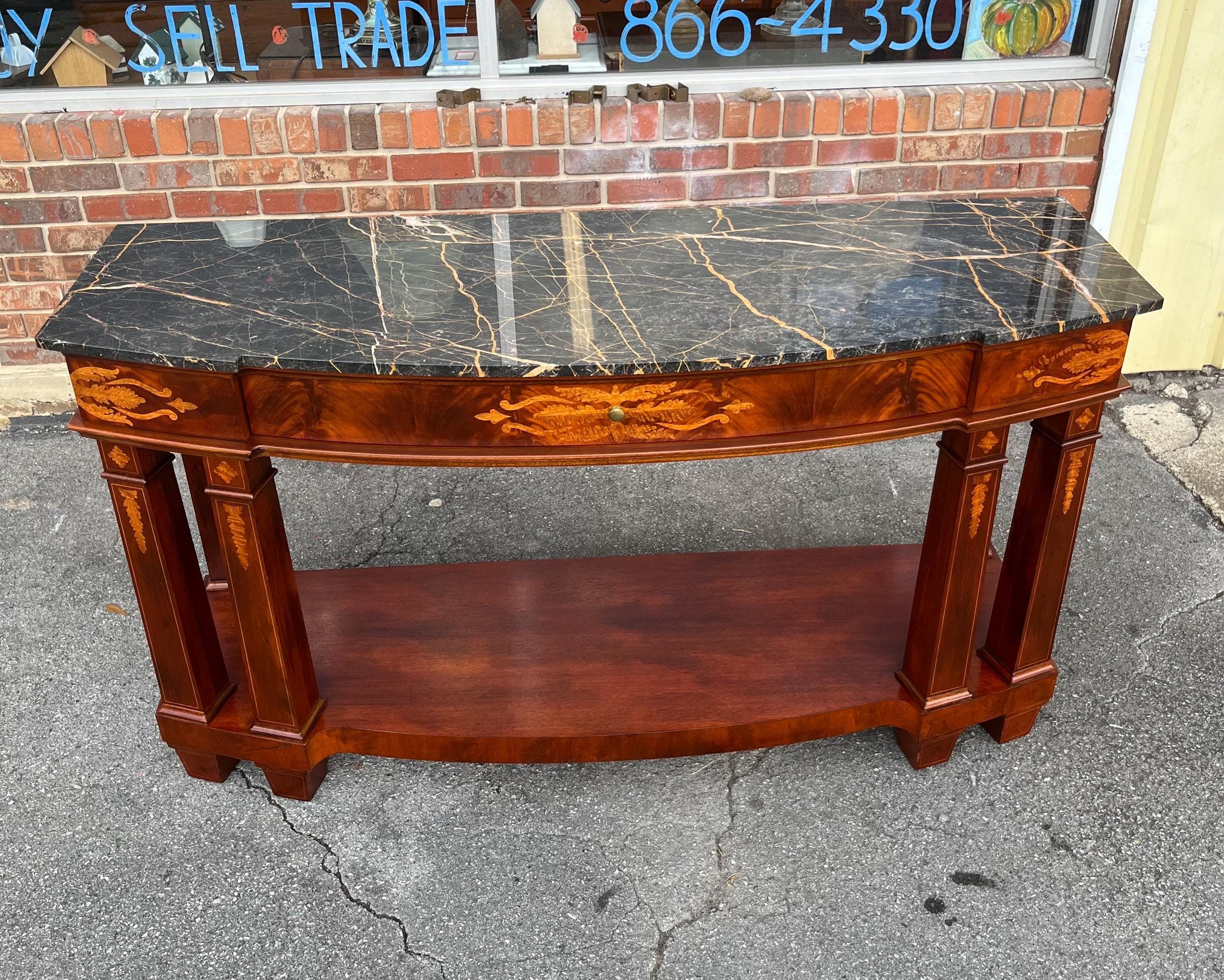 Henredon Marble-Top Console or Entry Table - Thumbnail 6