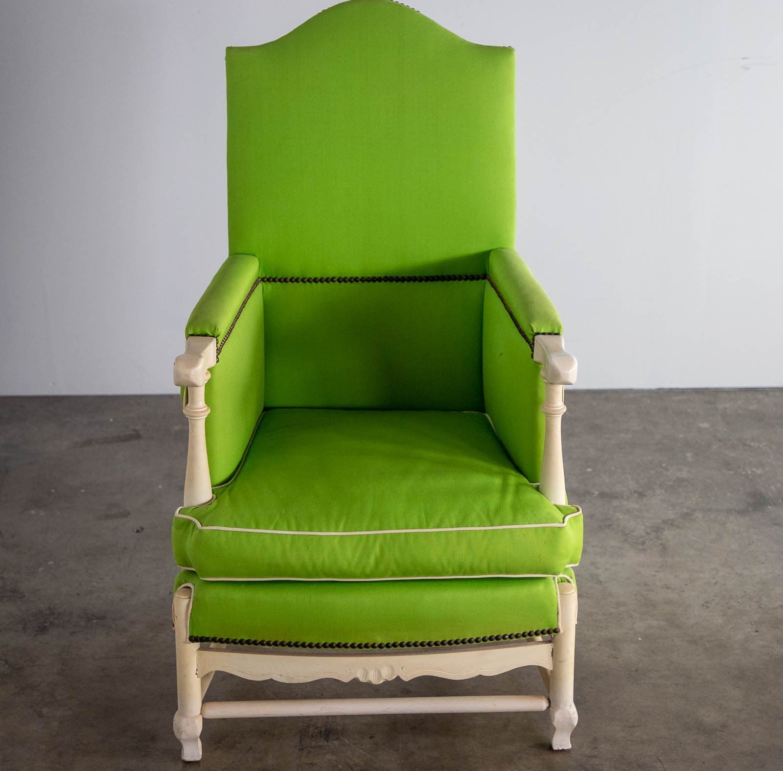 Vintage Upholstered Chair (Green) - Thumbnail 4