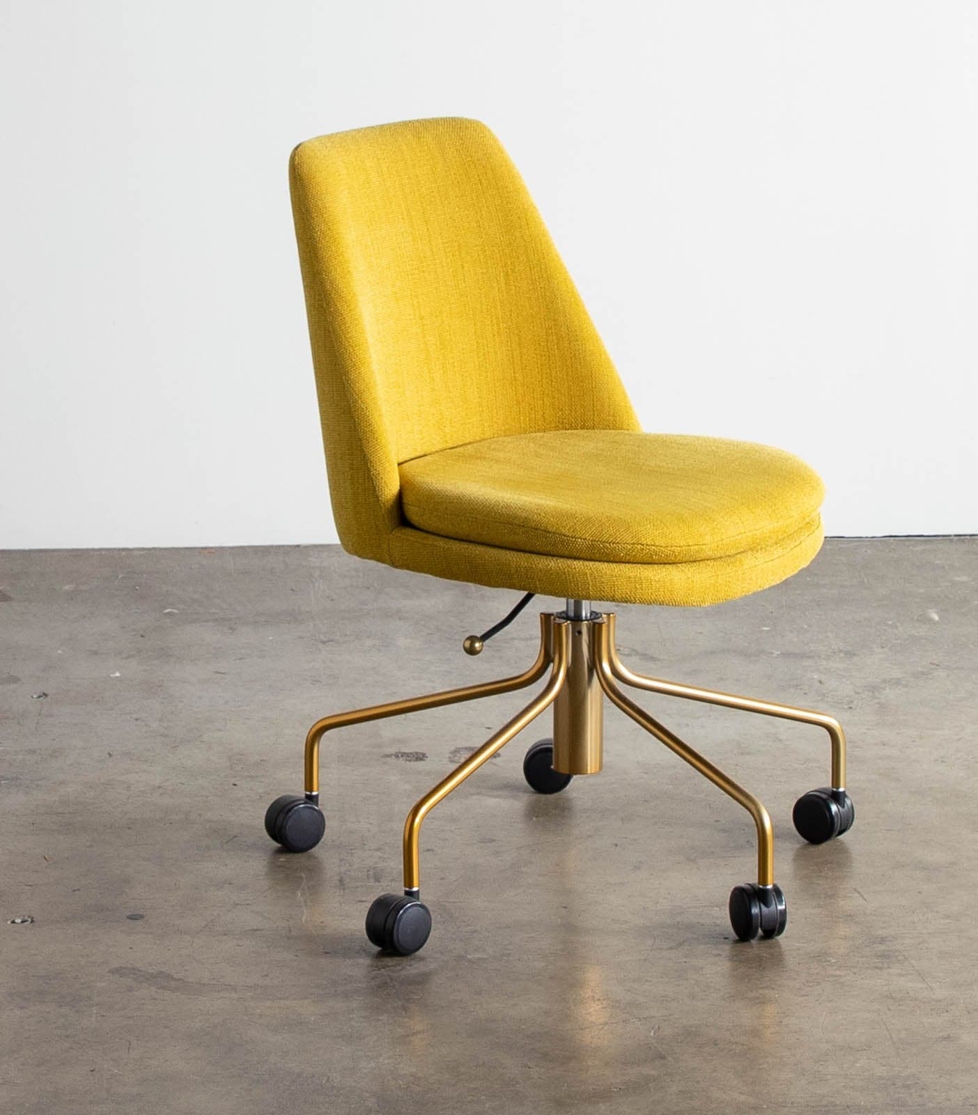 West Elm Finley Office Chair - Basket Slub, Dark Horseradish, Antique Brass - Thumbnail 2