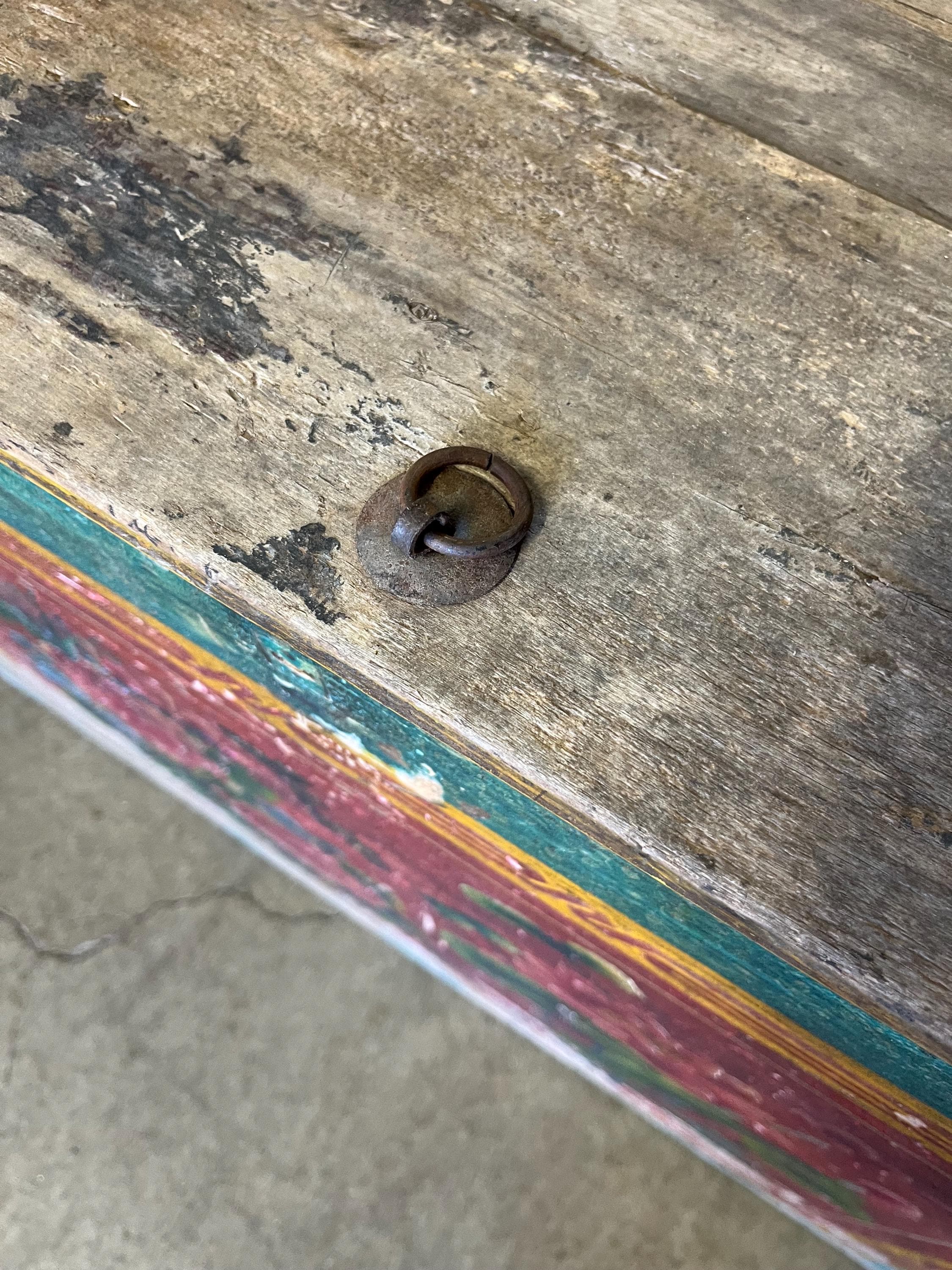 Antique Primitive Painted Trunk - Thumbnail 15