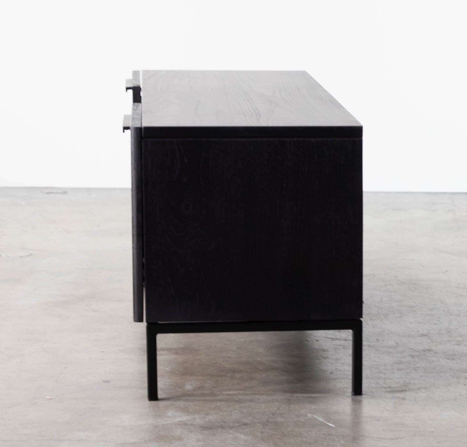 Crate & Barrel Rigby Small Wenge Media Console with a Metal Base - Thumbnail 4