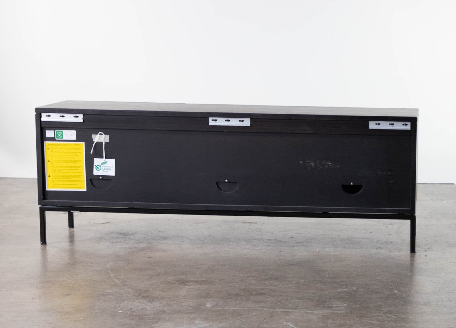 Crate & Barrel Rigby Small Wenge Media Console with a Metal Base - Thumbnail 5