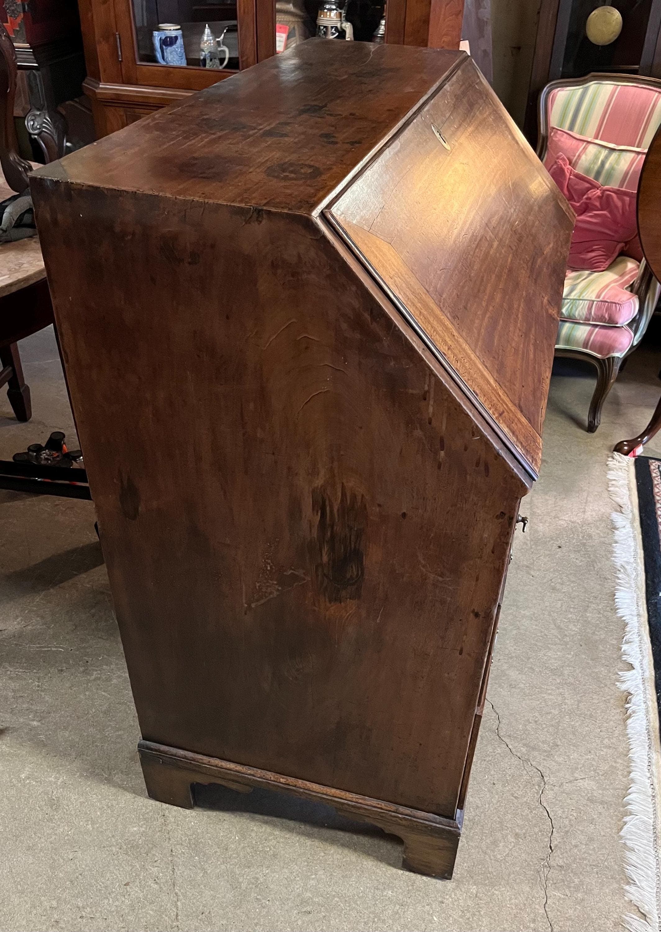 Antique English Slant Front Secretary - Thumbnail 4