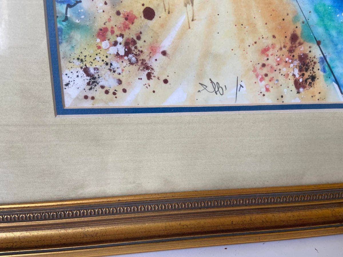 Vintage City and Seaside Watercolor Framed Original Signed Painting - Thumbnail 8