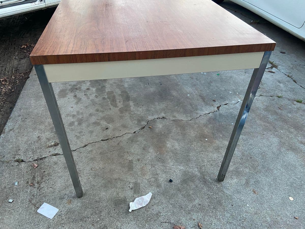 1980s Steelcase Vintage Metal Table - Thumbnail 5