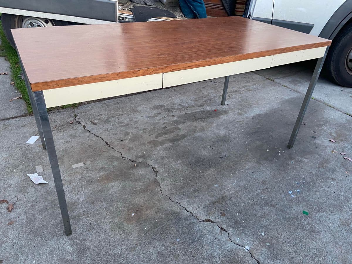 1980s Steelcase Vintage Metal Table - Thumbnail 11