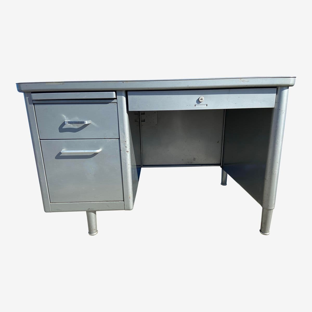 1960s Steelcase Vintage Mid Century Modern Tanker Desk - Image 1