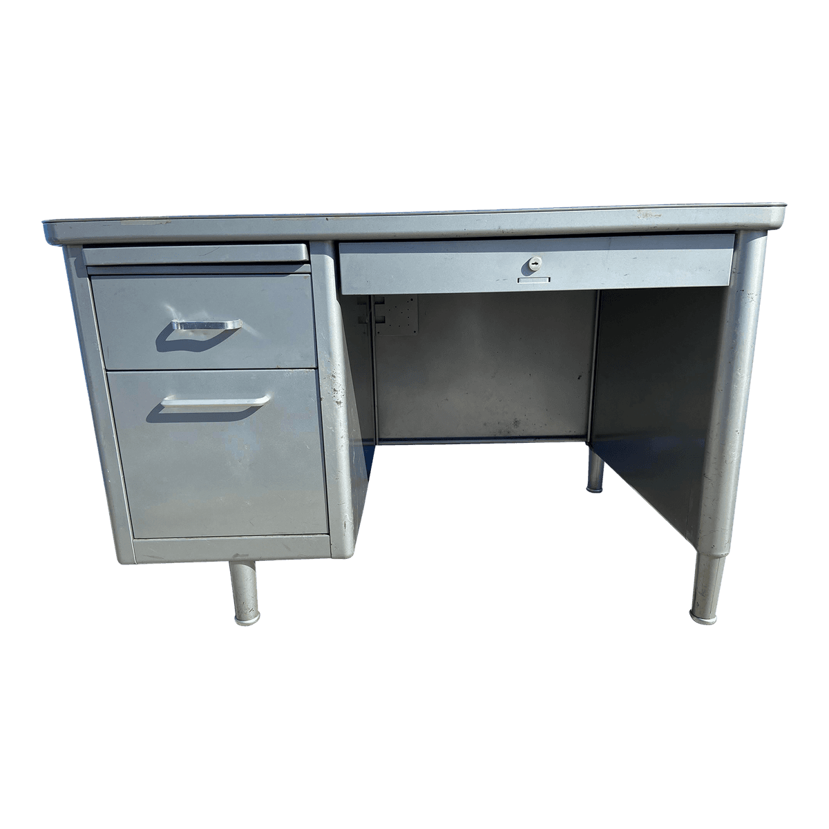 1960s Steelcase Vintage Mid Century Modern Tanker Desk - Thumbnail 2