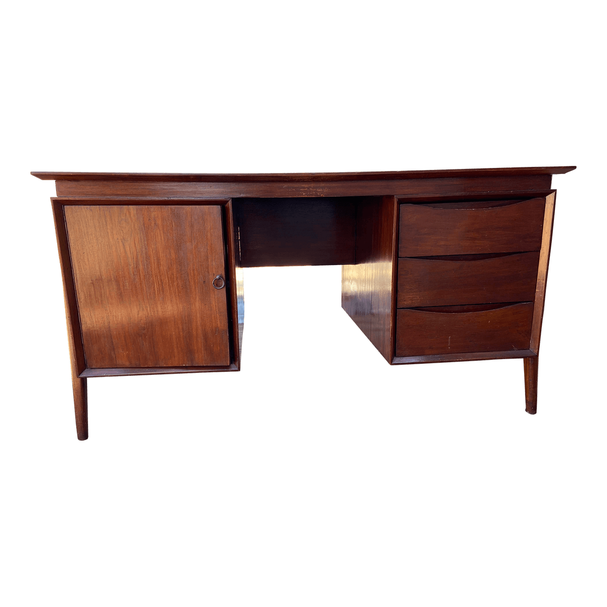 1980s Vintage Modern Teak Wood Desk From the Philippines. - Thumbnail 14