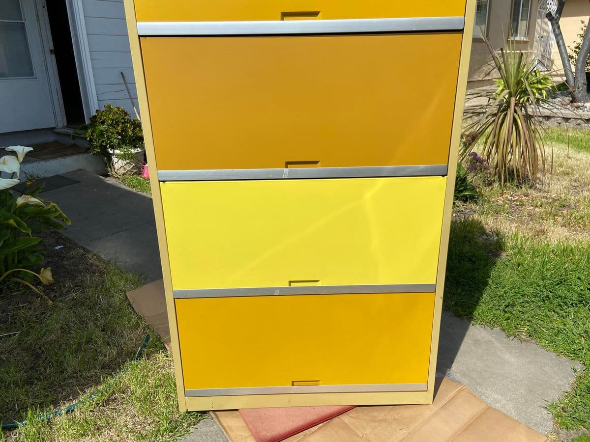 1970s Tab Vintage Mid Century Modern Metal Industrial Barrister Style Cabinet - Thumbnail 13