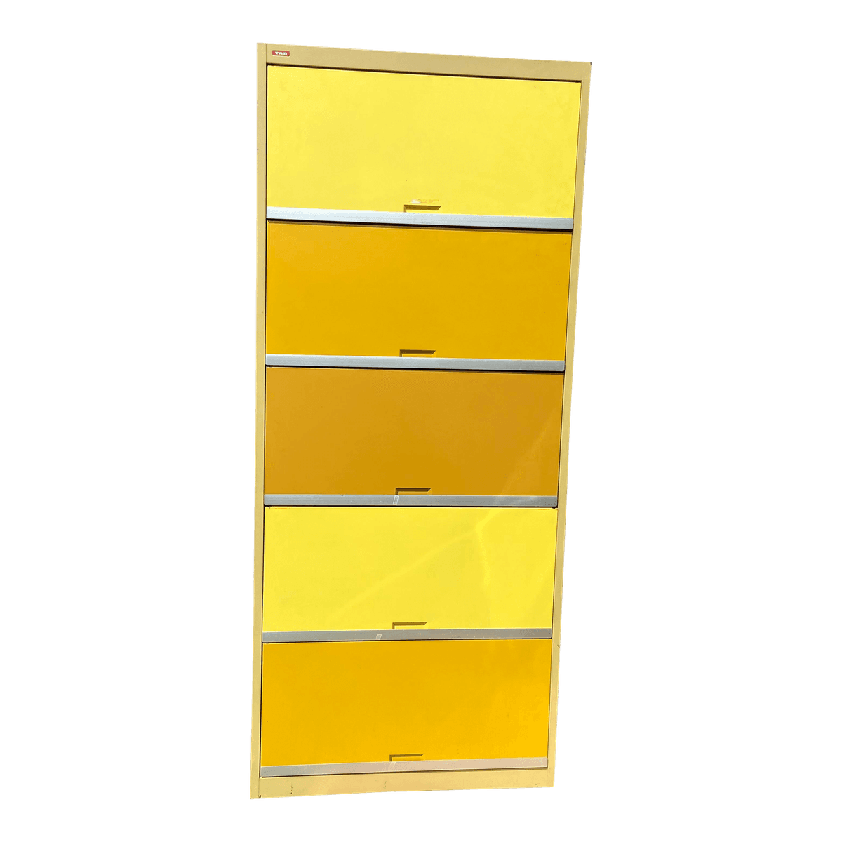 1970s Tab Vintage Mid Century Modern Metal Industrial Barrister Style Cabinet - Thumbnail 14