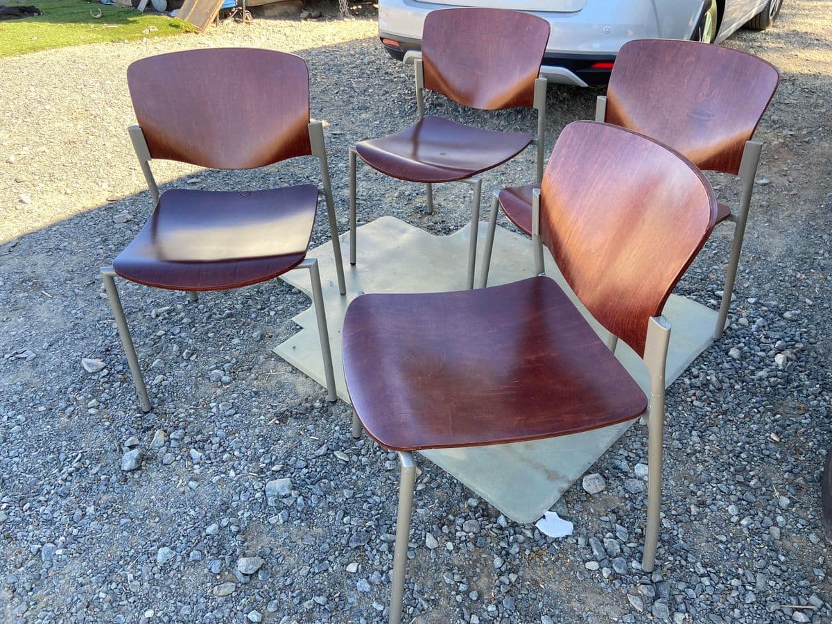 David Rowland Style Modern Bentwood Dining Chairs - Set of 4 - Thumbnail 3