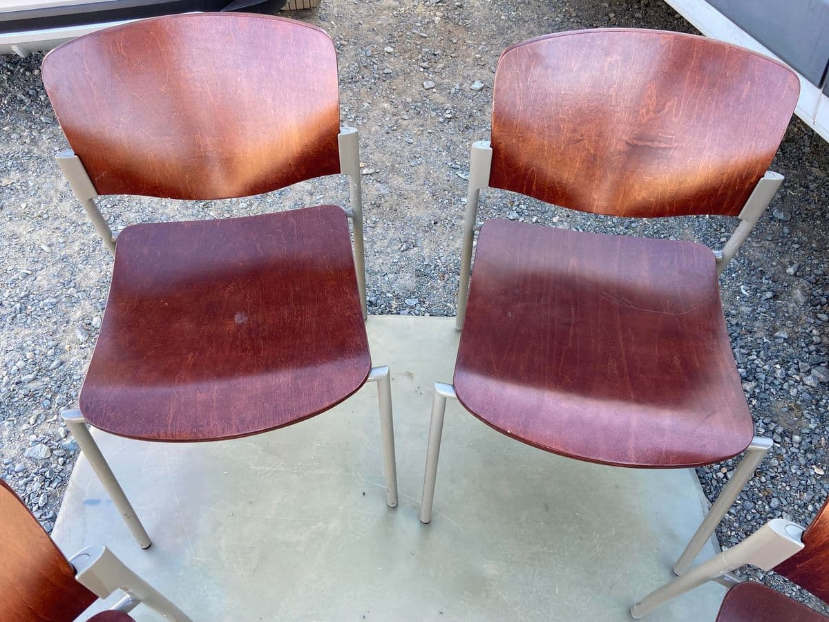 David Rowland Style Modern Bentwood Dining Chairs - Set of 4 - Thumbnail 5