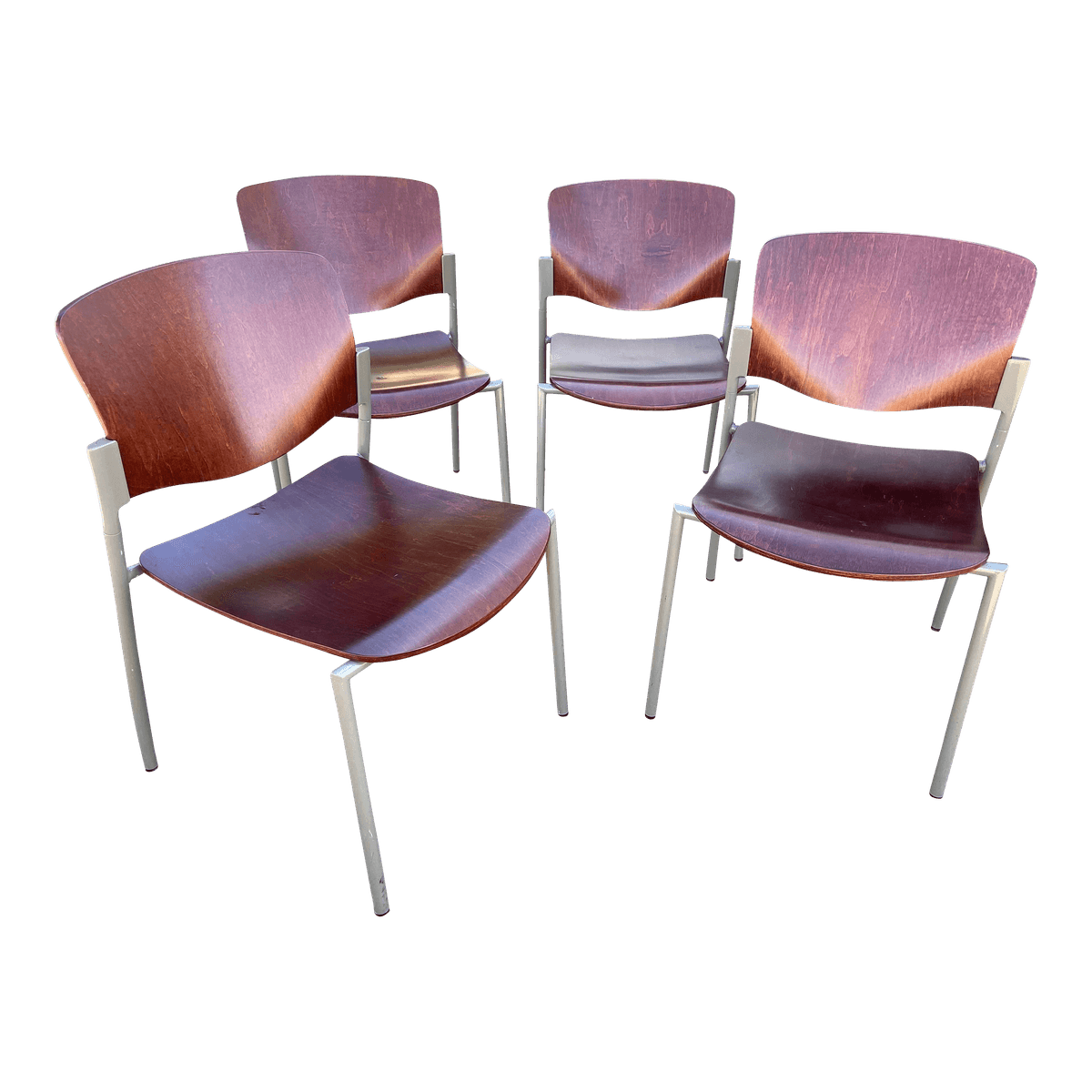 David Rowland Style Modern Bentwood Dining Chairs - Set of 4 - Thumbnail 11