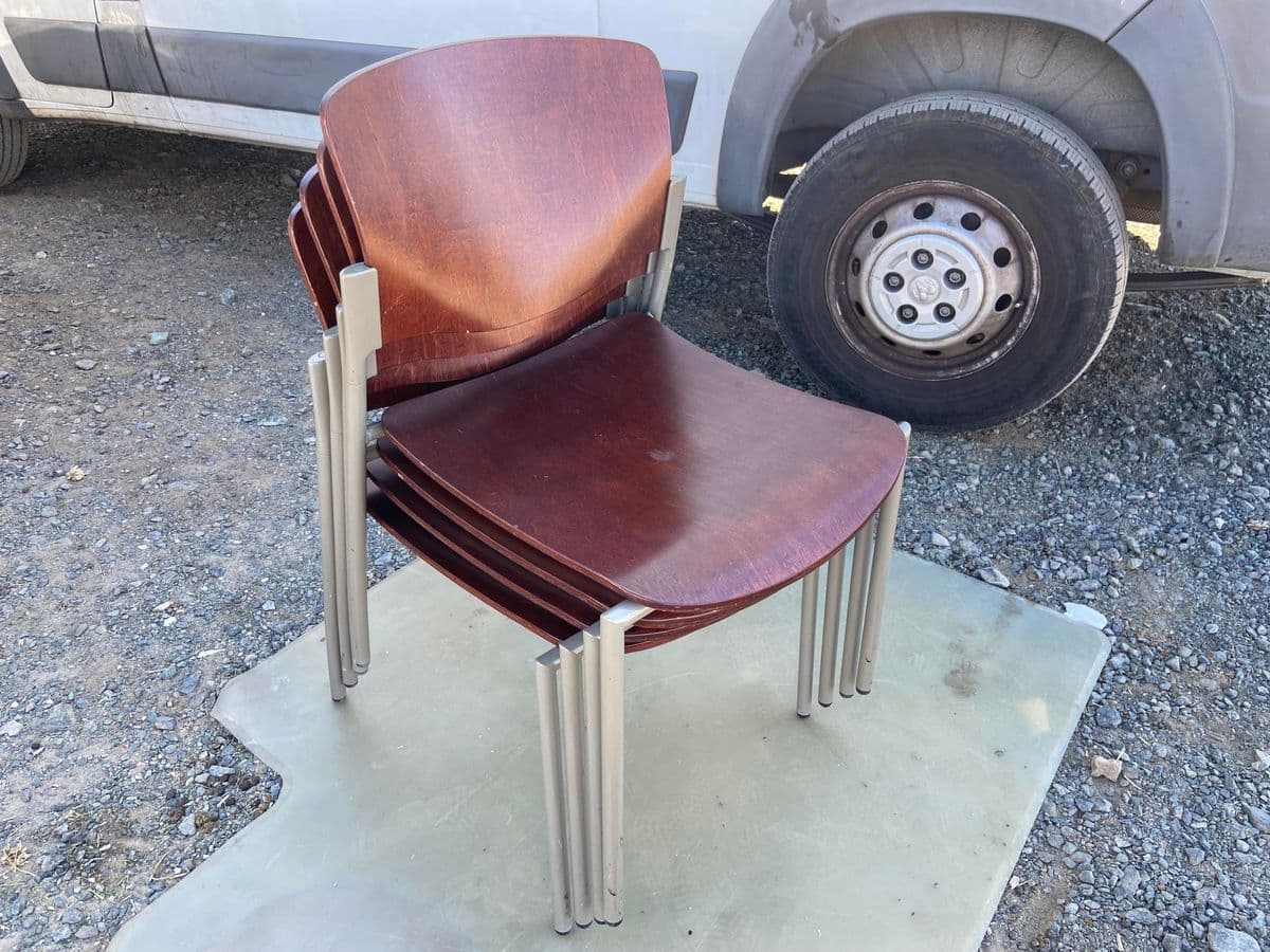 David Rowland Style Modern Bentwood Dining Chairs - Set of 4 - Thumbnail 6