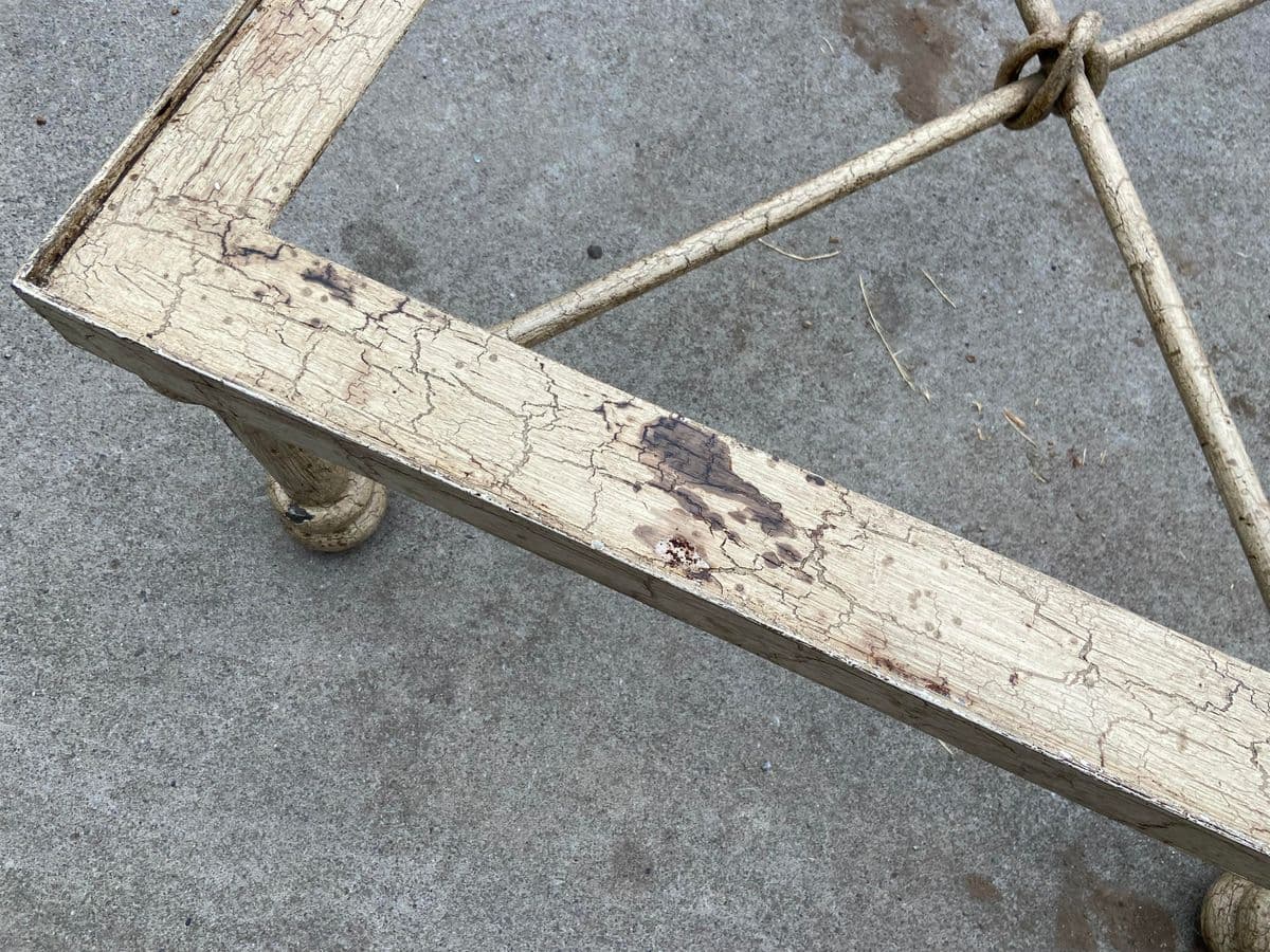 1960s Wrought Iron Rustic Glass Coffee Table - Thumbnail 12