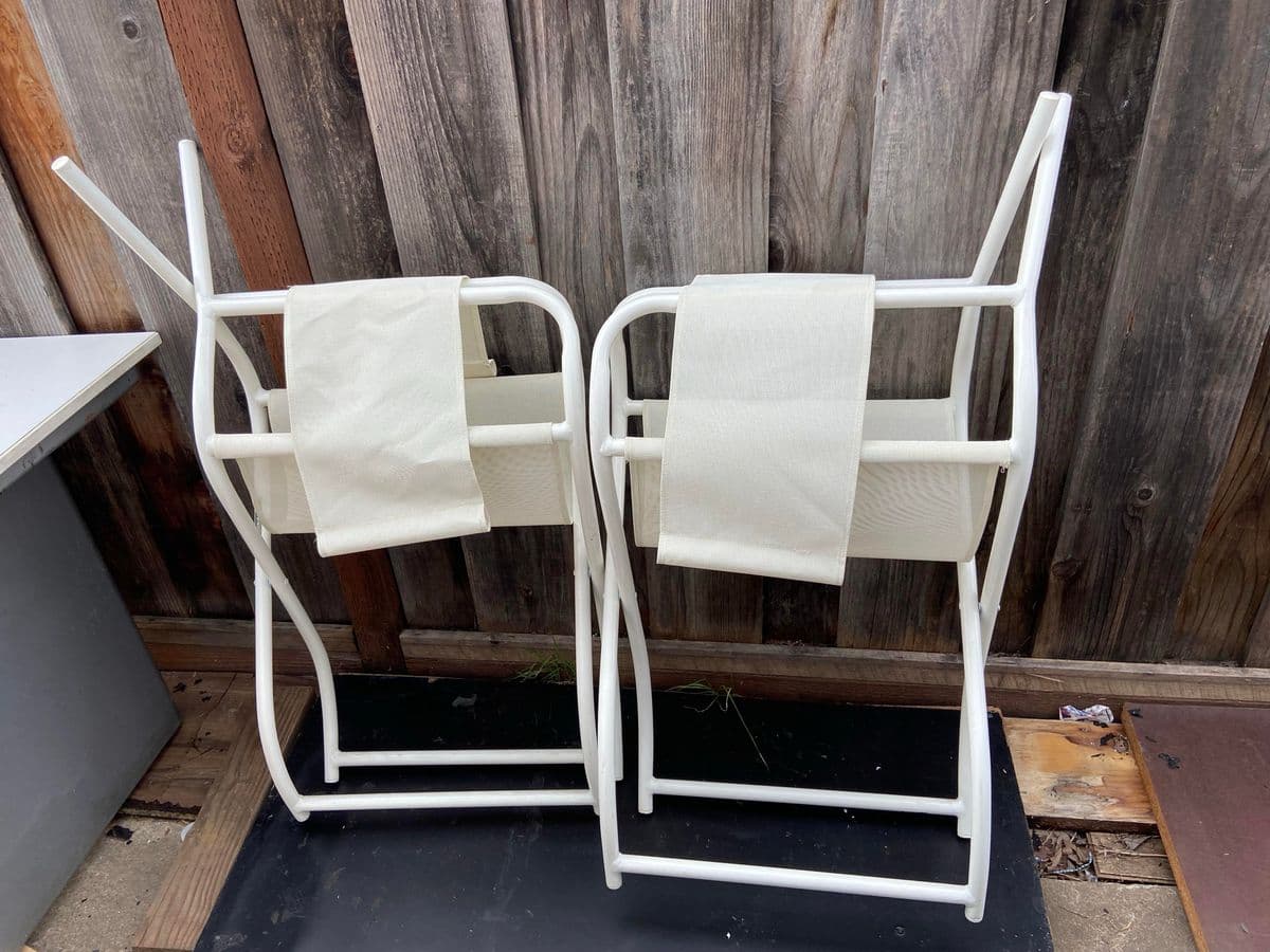 1990s Vintage Brown Jordan Folding Chairs a Pair - Thumbnail 11