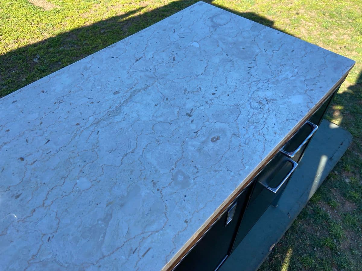 1980s Vintage Mid Century Modern Florence Knoll Style Metal Filing Cabinet - Thumbnail 7