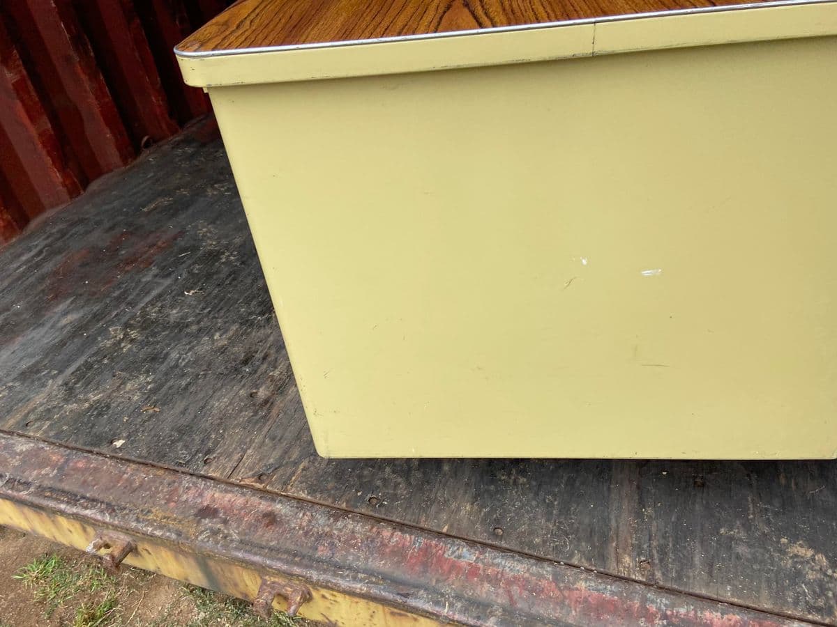 1970s Vintage Mid Century Modern Metal Tanker Desk - Thumbnail 7