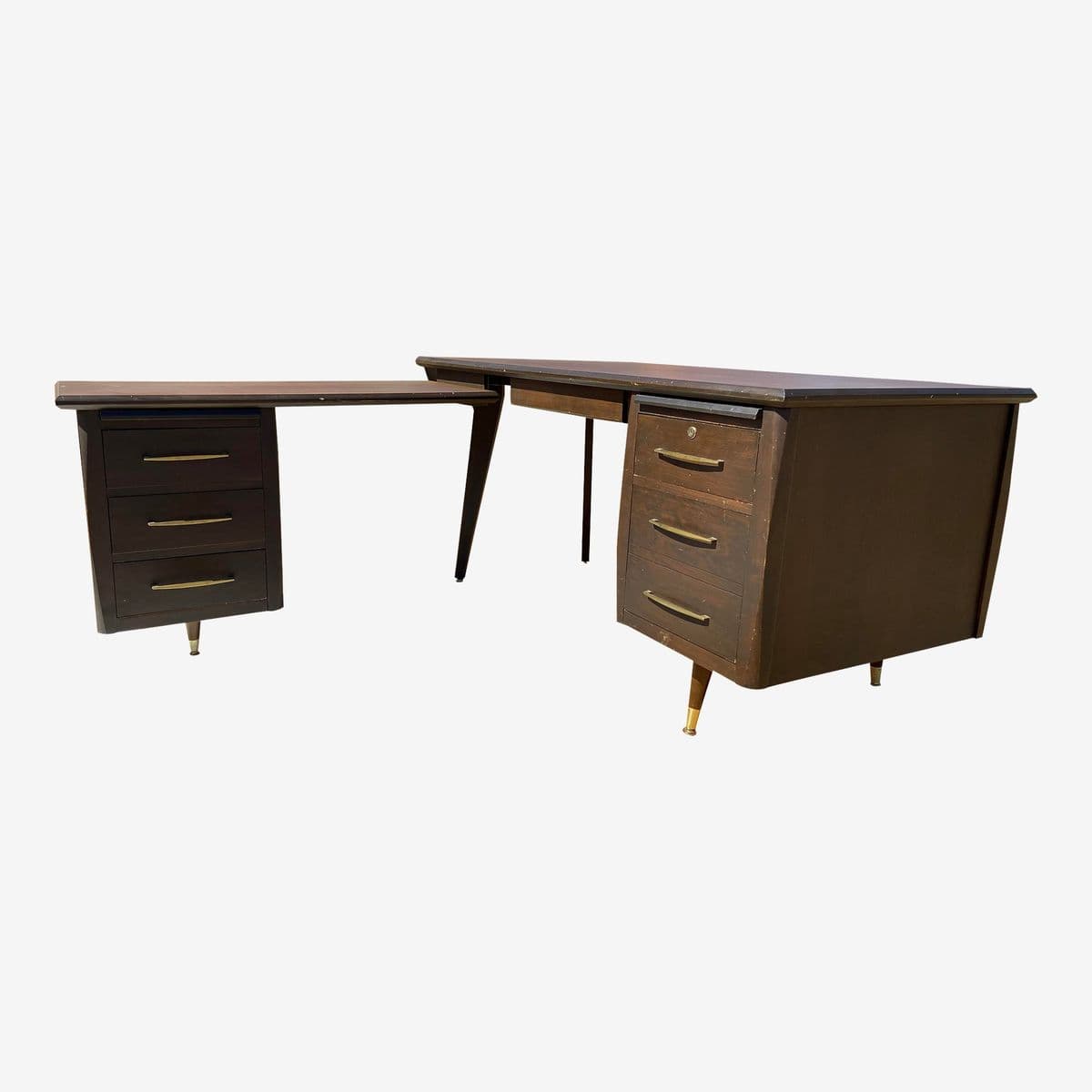 1970s Vintage Mid Century Modern L Shape Desk - Image 1