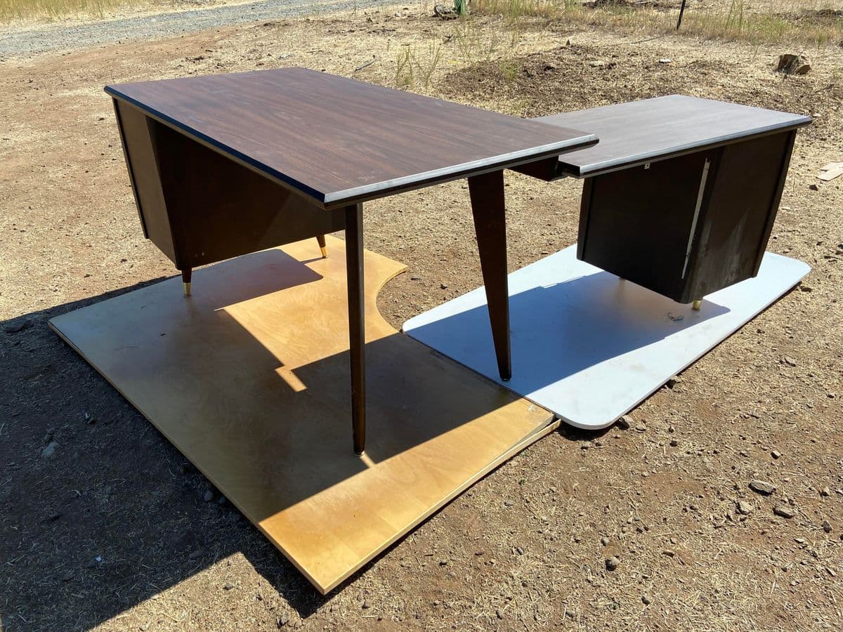 1970s Vintage Mid Century Modern L Shape Desk - Thumbnail 11