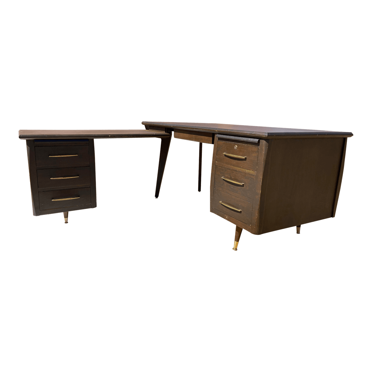 1970s Vintage Mid Century Modern L Shape Desk - Thumbnail 14