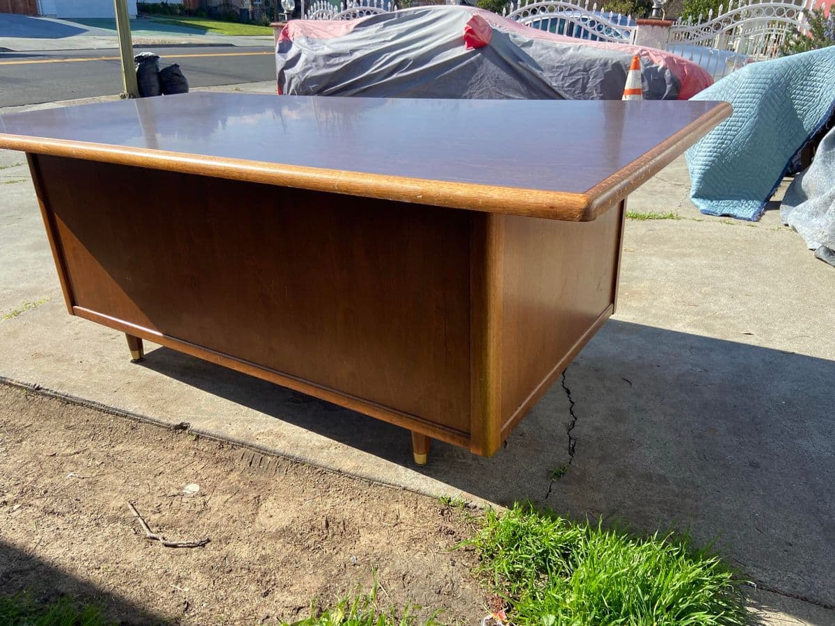 1970s Vintage Mid Century Modern Executive Desk - Thumbnail 12
