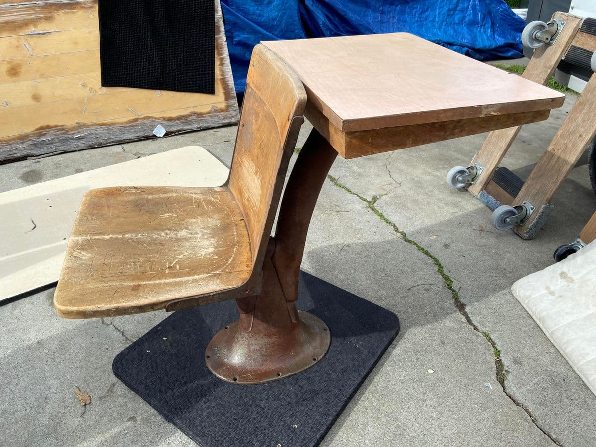 1920s Antique School Desk - Thumbnail 8