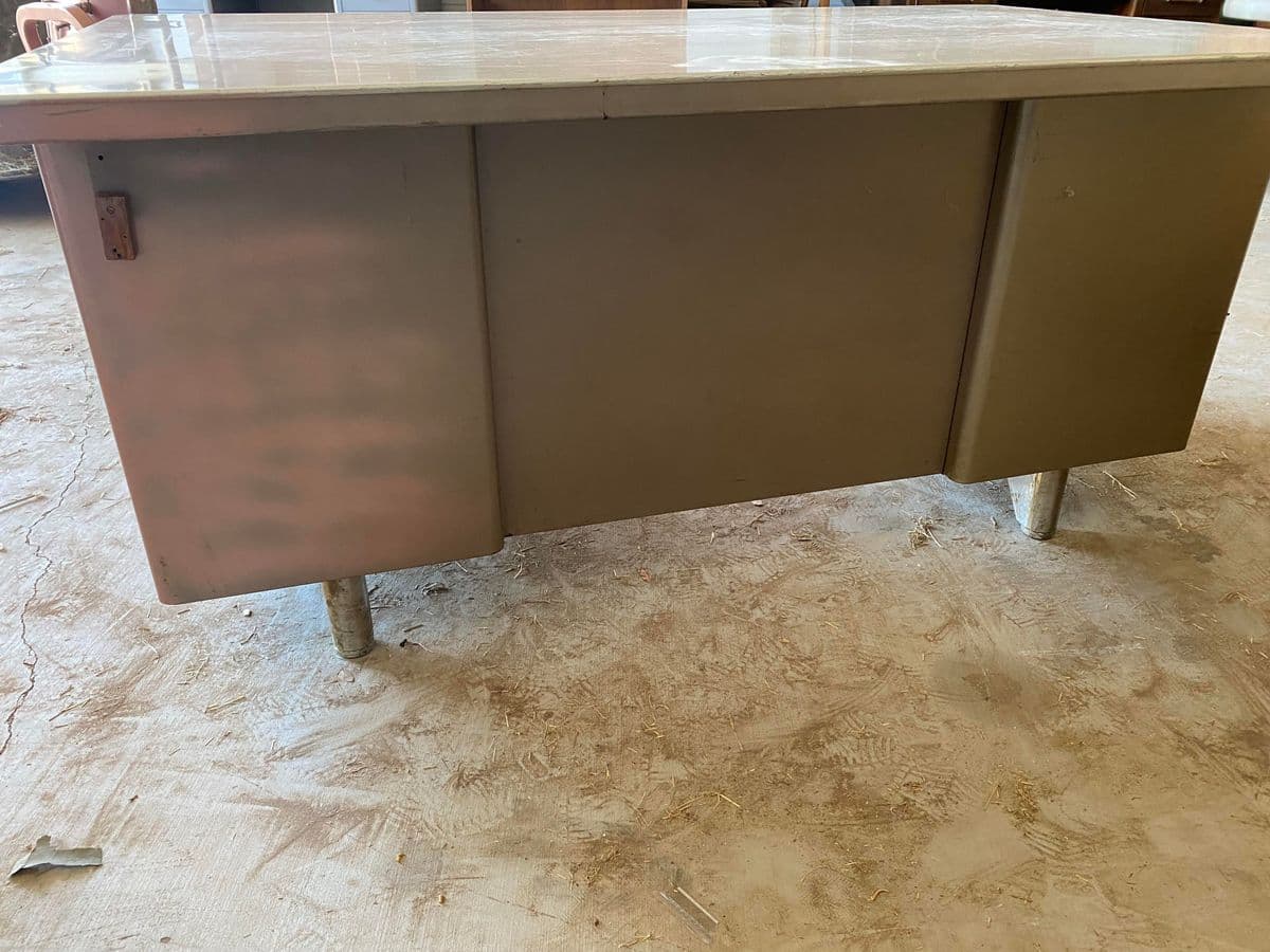 1960s Vintage Mid Century Modern Metal Tanker Desk Set of 2 - Thumbnail 10