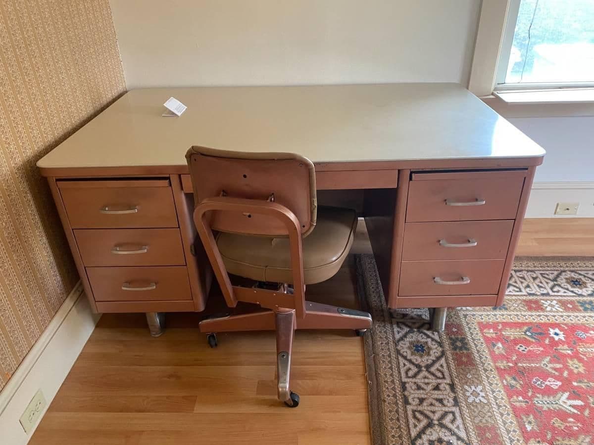 1960s Vintage Mid Century Modern Metal Tanker Desk Set of 2 - Thumbnail 11