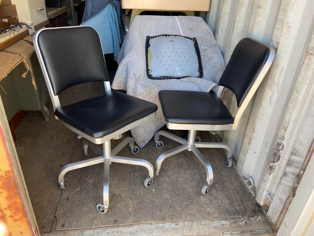 2000’s Pair of Emeco Navy Swivel Desk Chairs - Thumbnail 6