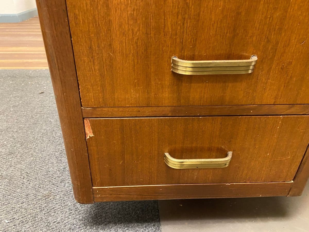 1960s Leopold Vintage Mid Century Modern Walnut Desk - Thumbnail 7