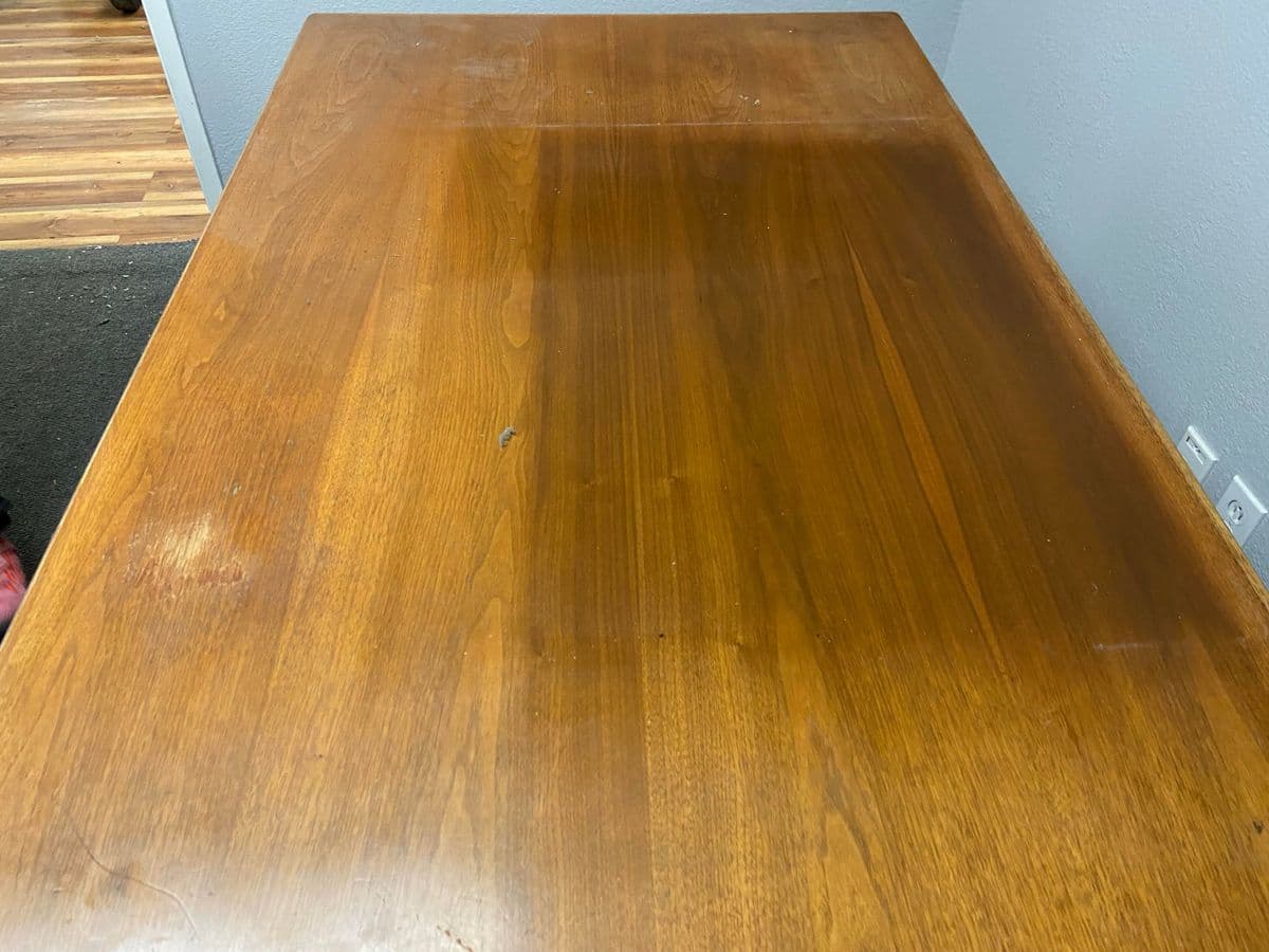 1960s Leopold Vintage Mid Century Modern Walnut Desk - Thumbnail 11