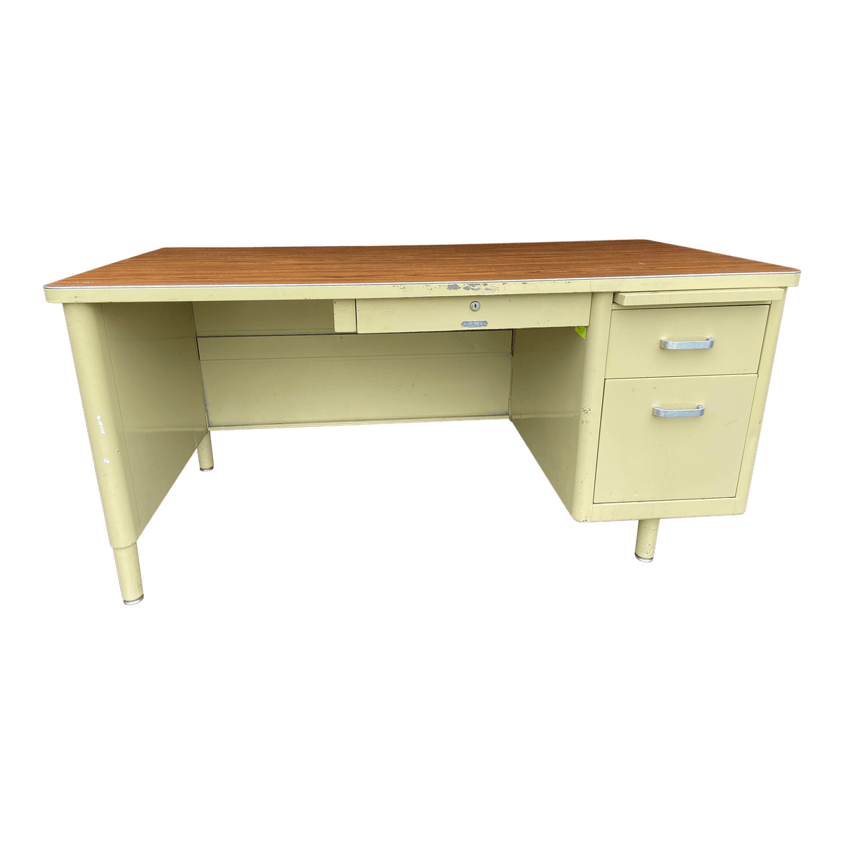 1970s Vintage Mid Century Modern Metal Tanker Desk - Thumbnail 12