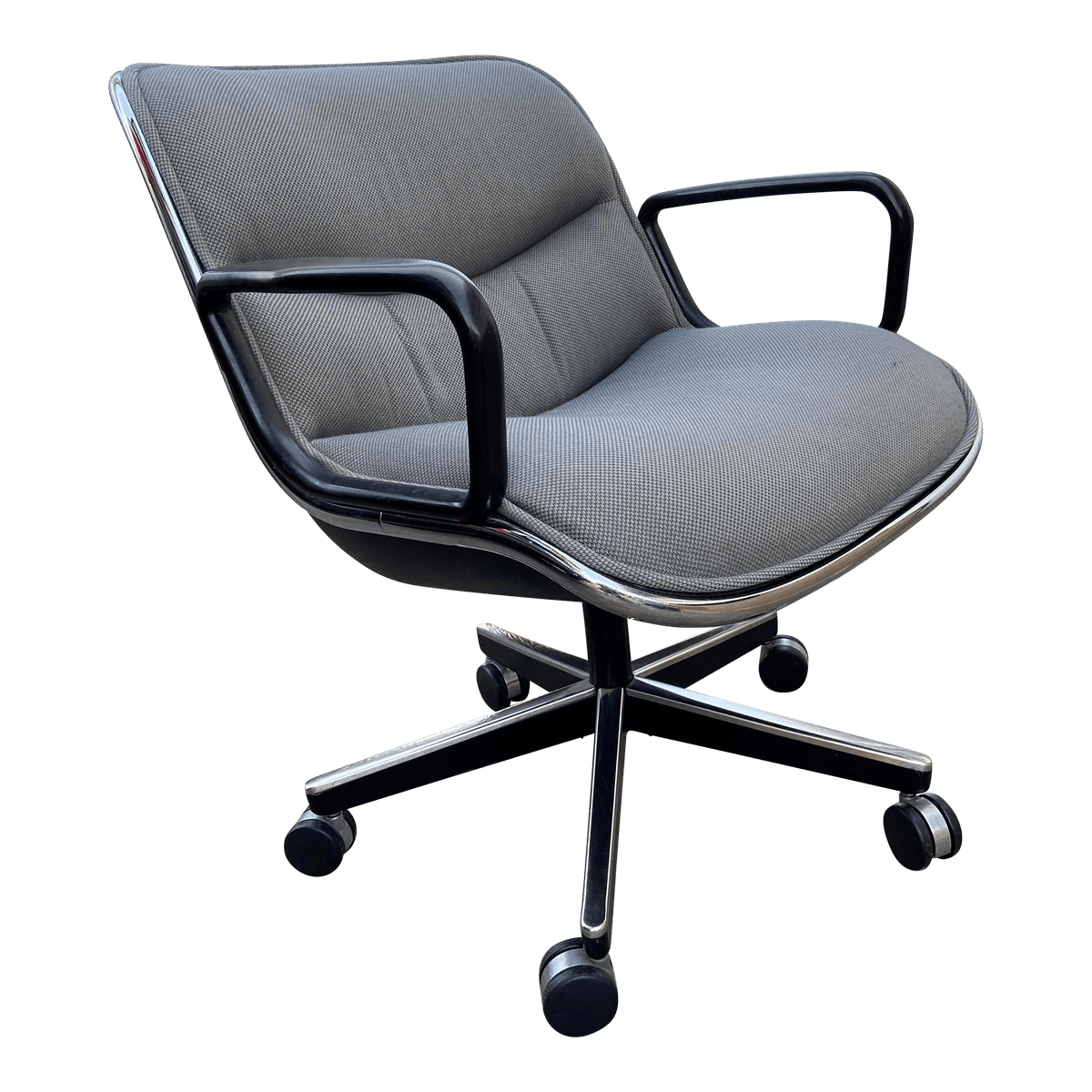 1980s Charles Pollock Mid-Century Modern Executive Desk Chair for Knoll - Thumbnail 11