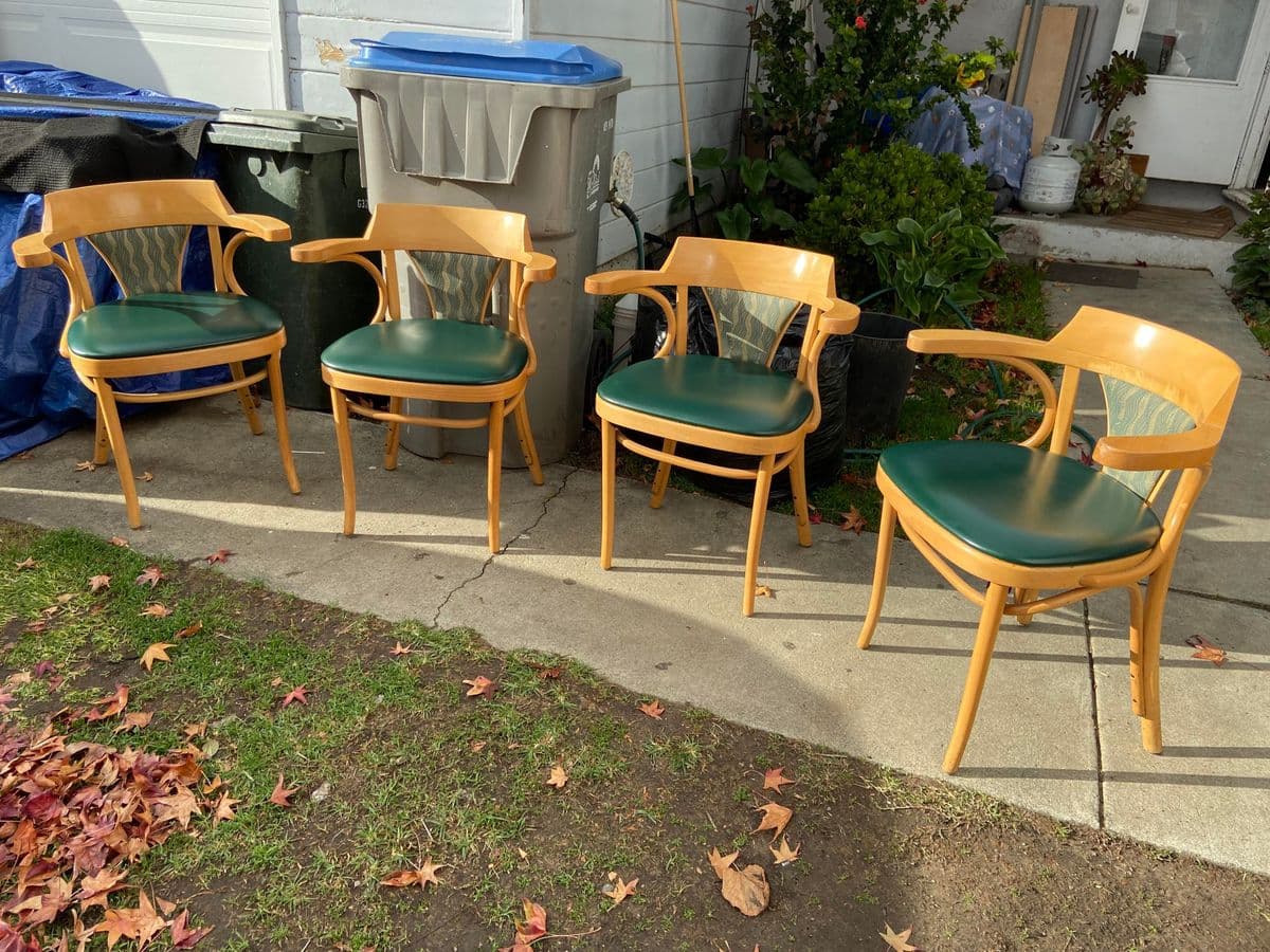 2000s Thonet Style Beech Bentwood Armchairs Set of 4 - Thumbnail 3