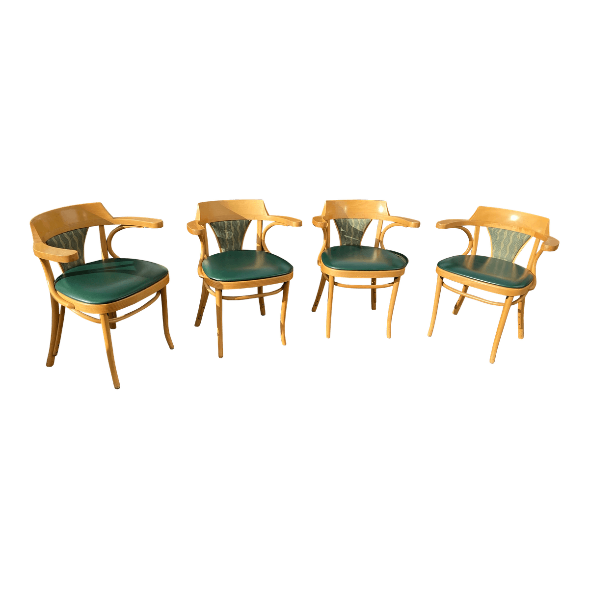 2000s Thonet Style Beech Bentwood Armchairs Set of 4 - Thumbnail 14