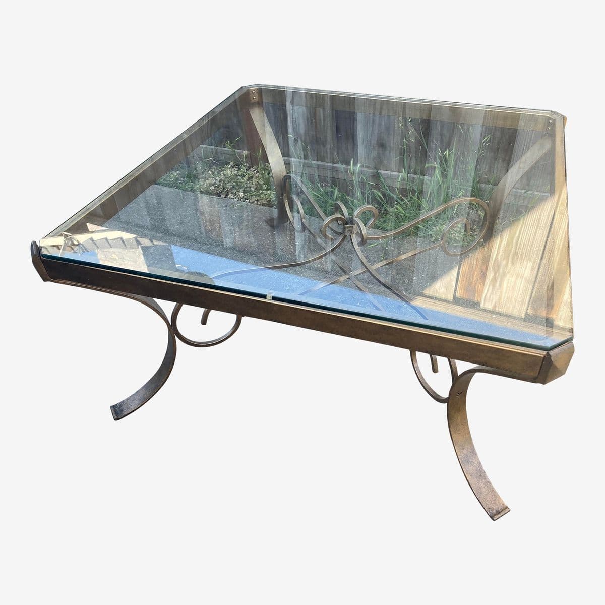 Vintage Glass and Metal Coffee Table - Image 1