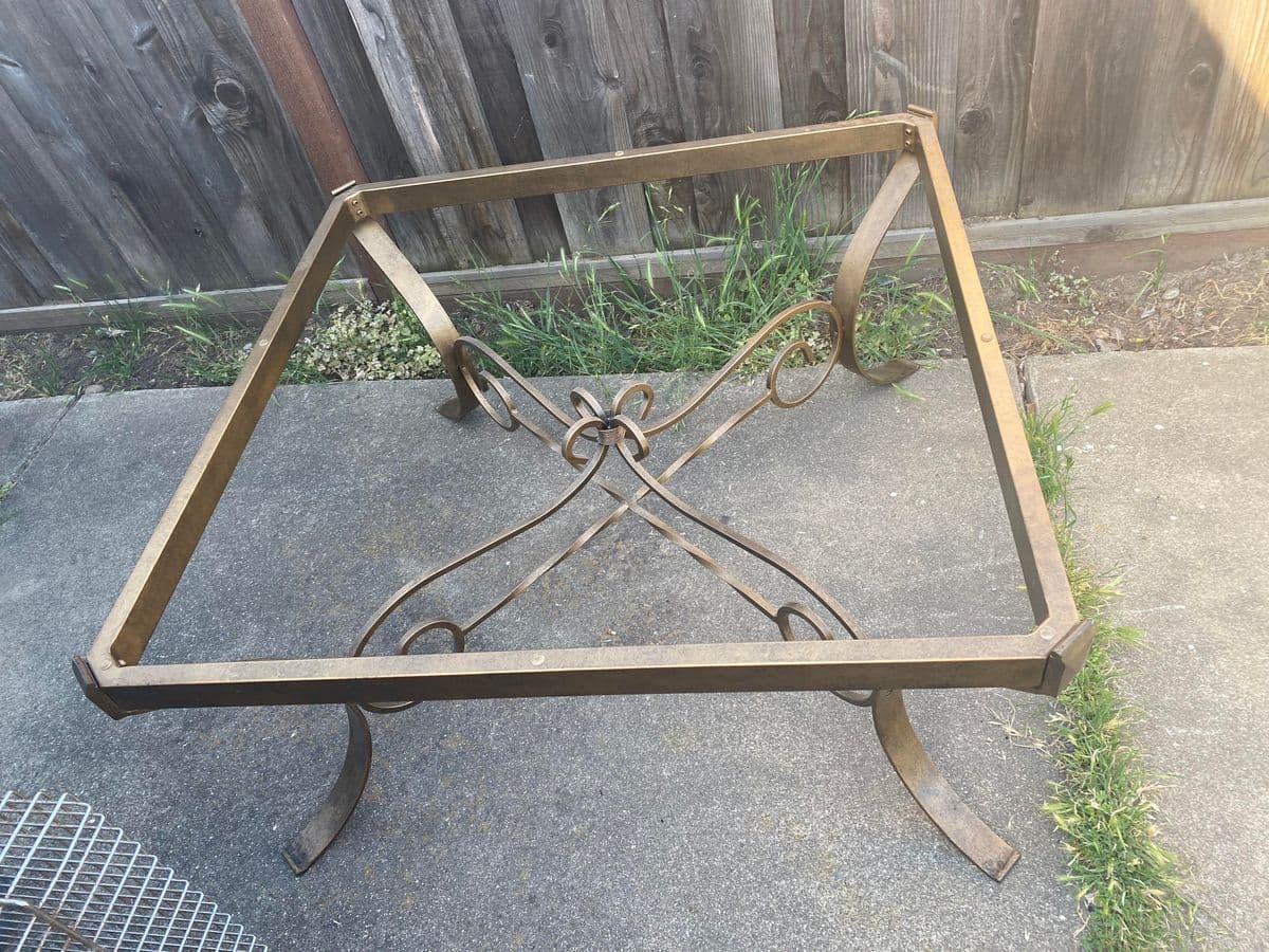 Vintage Glass and Metal Coffee Table - Thumbnail 5