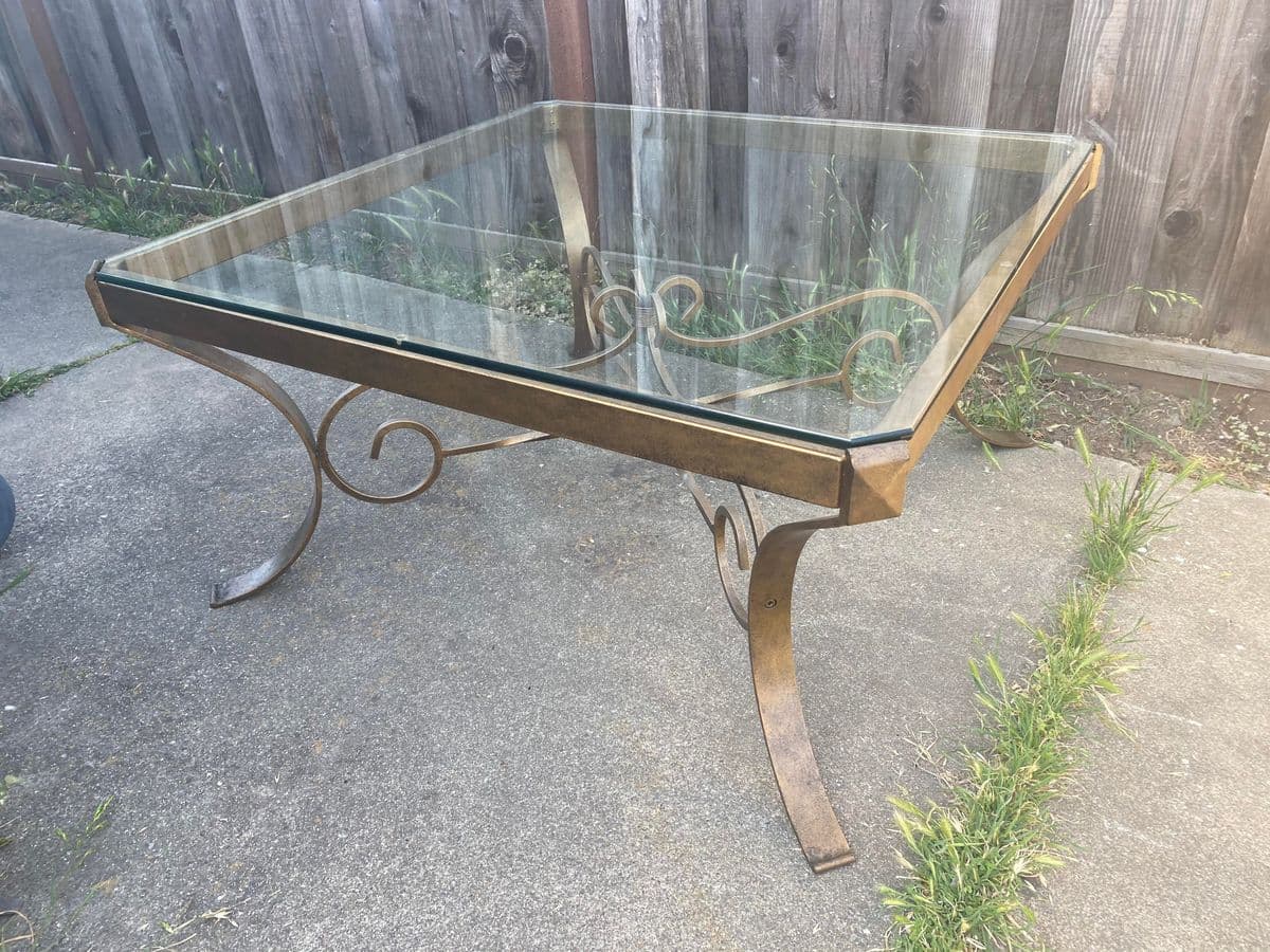 Vintage Glass and Metal Coffee Table - Thumbnail 7