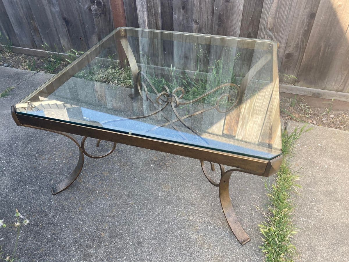 Vintage Glass and Metal Coffee Table - Thumbnail 10