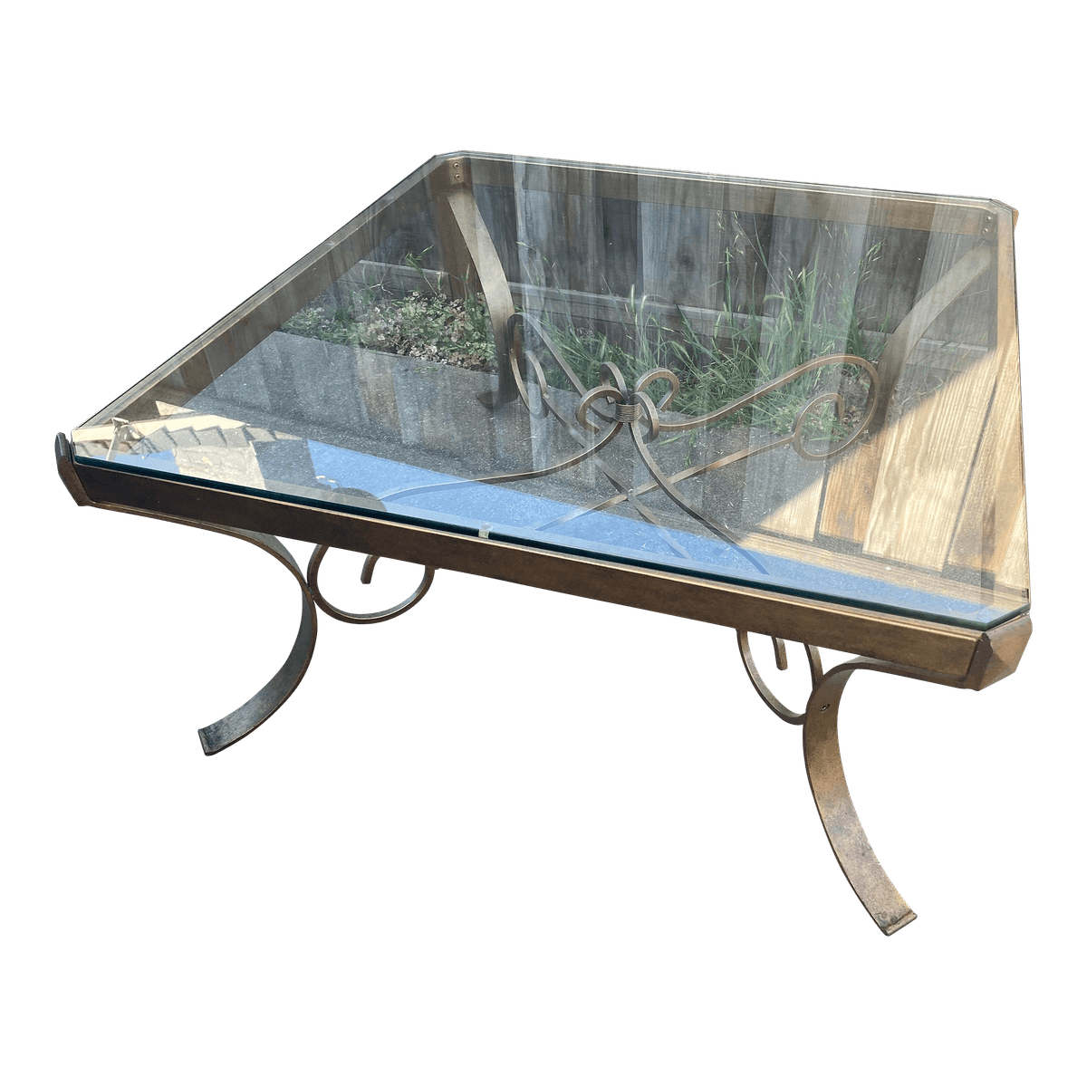 Vintage Glass and Metal Coffee Table - Thumbnail 11