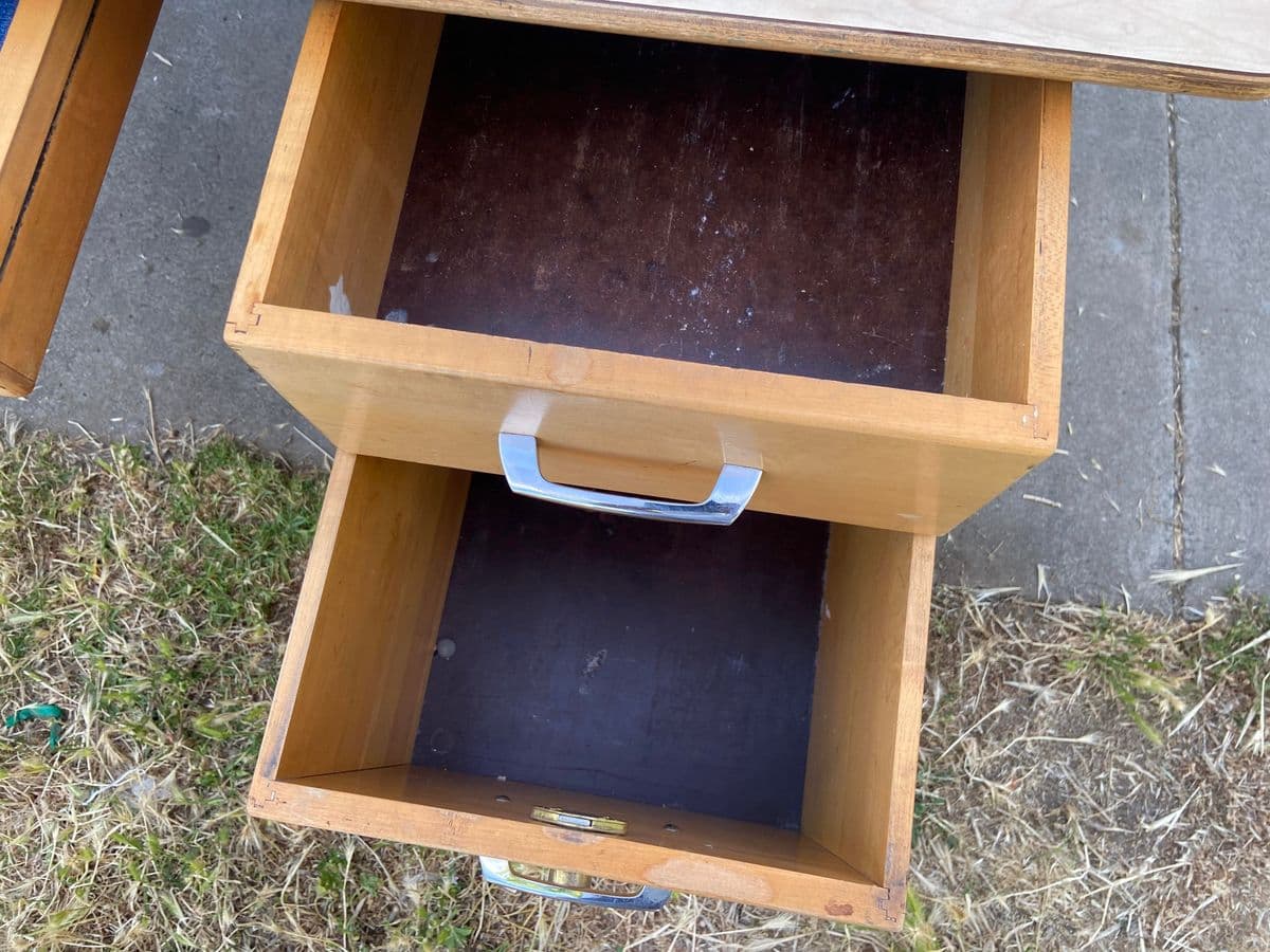 1950s Raymond Loewy for Brunswick Vintage Mid Century Modern Industrial Desk - Thumbnail 10