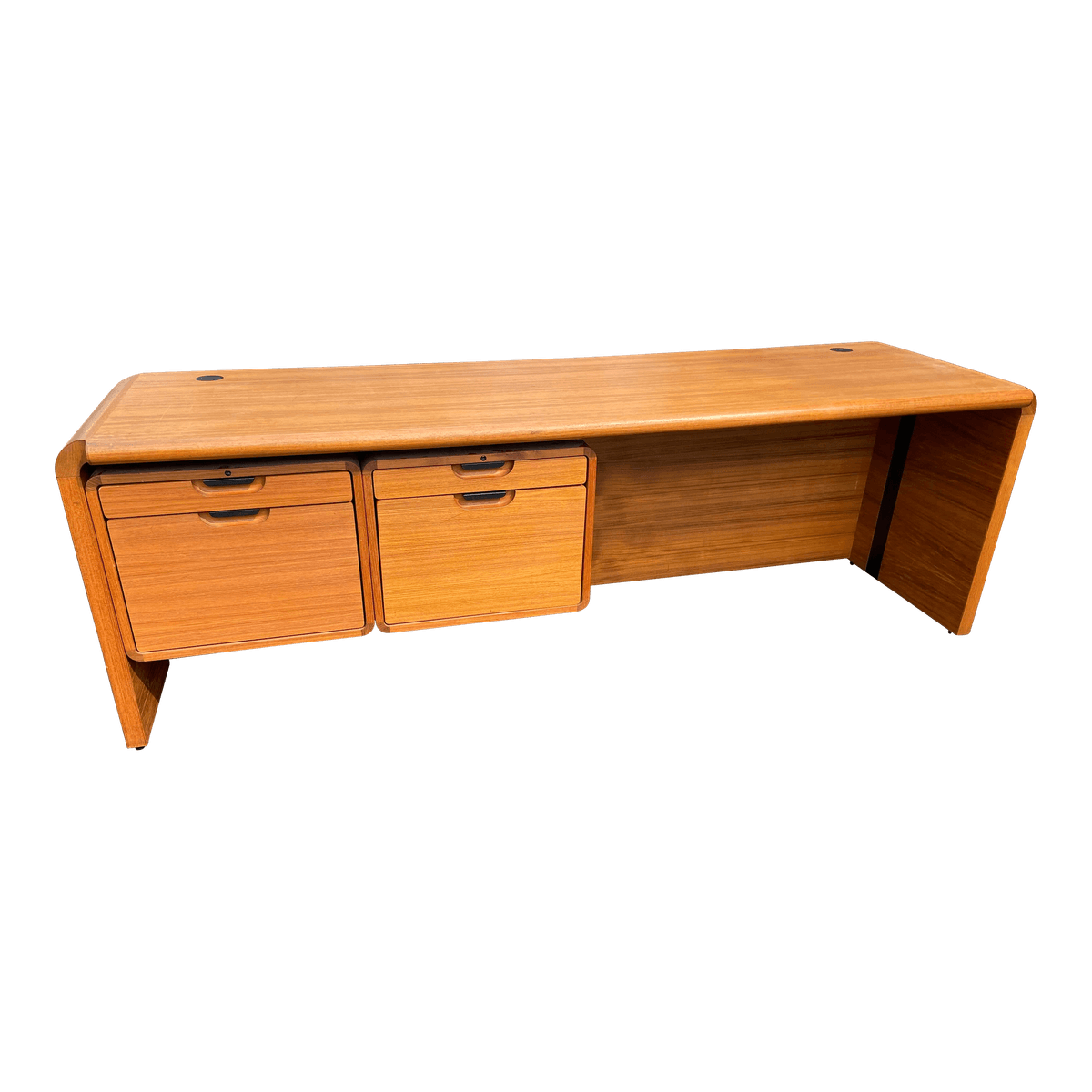 1990s Vintage Mid Mid Century Modern Oak Credenza - Thumbnail 2