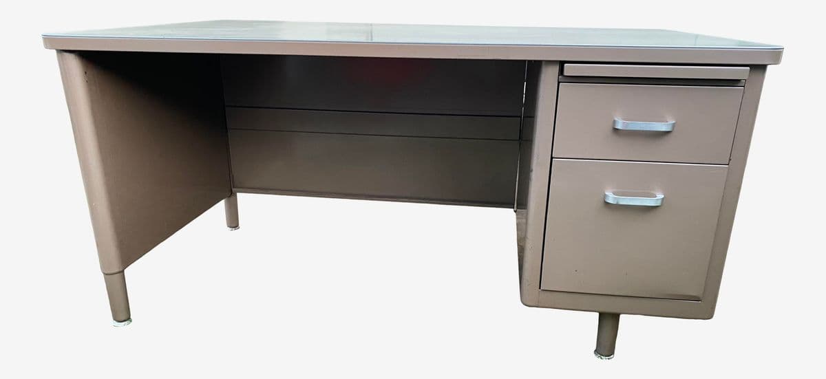 Vintage Mid-Century Modern Metal Executive Desk - Image 1