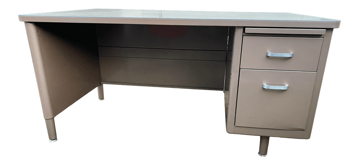 Vintage Mid-Century Modern Metal Executive Desk - Thumbnail 2