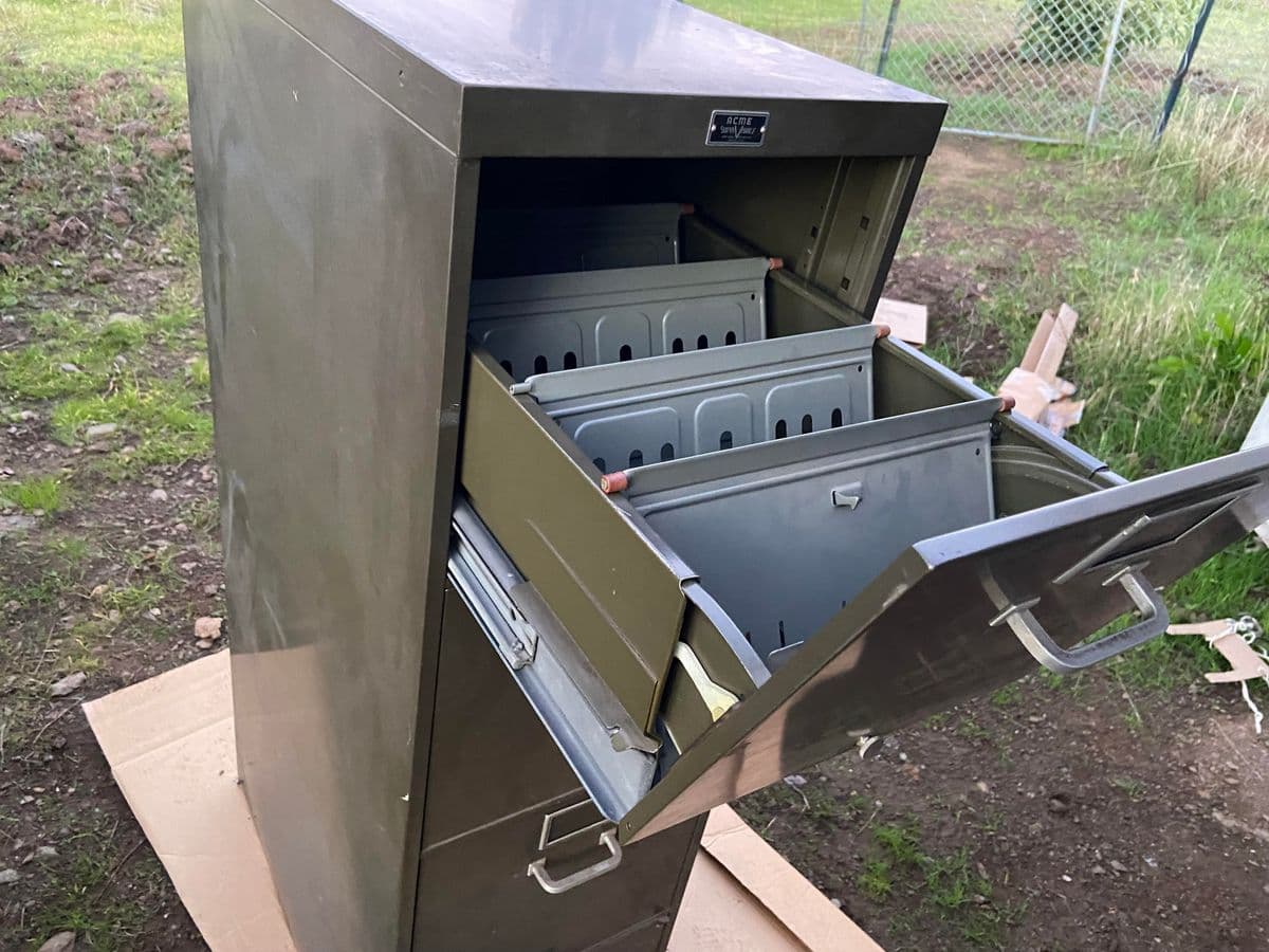 1950s Vintage Acme Folder Metal Cards and Filling Drawer Cabinet - Thumbnail 7