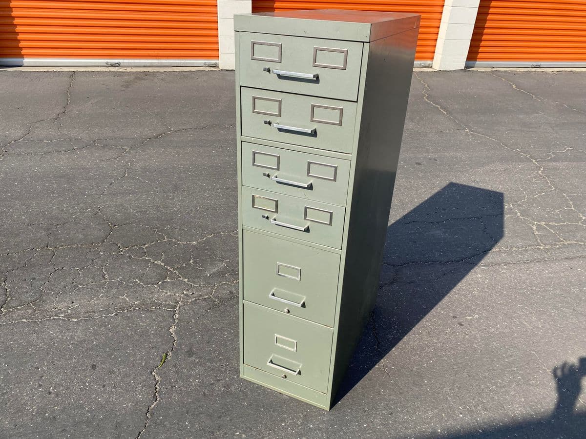 1970s Vintage All Steel Metal Card Drawer and Filling Cabinet - Thumbnail 9