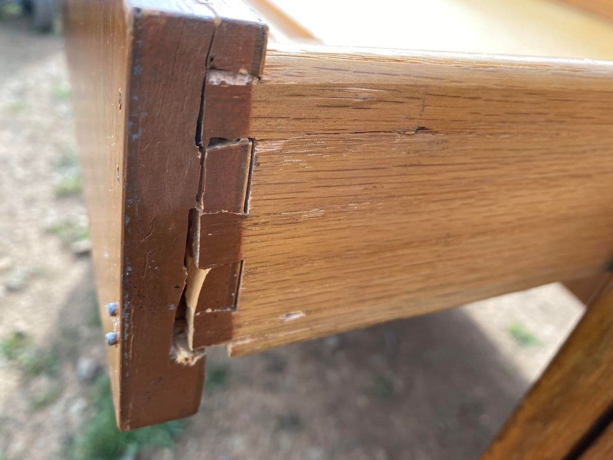 Vintage Mid Century Modern Wooden Executive Desk Needs Restoration - Thumbnail 6