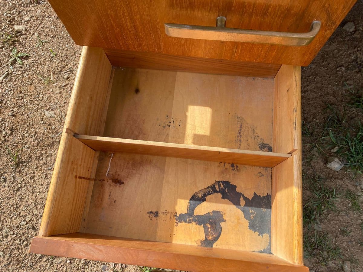 Vintage Mid Century Modern Wooden Executive Desk Needs Restoration - Thumbnail 9